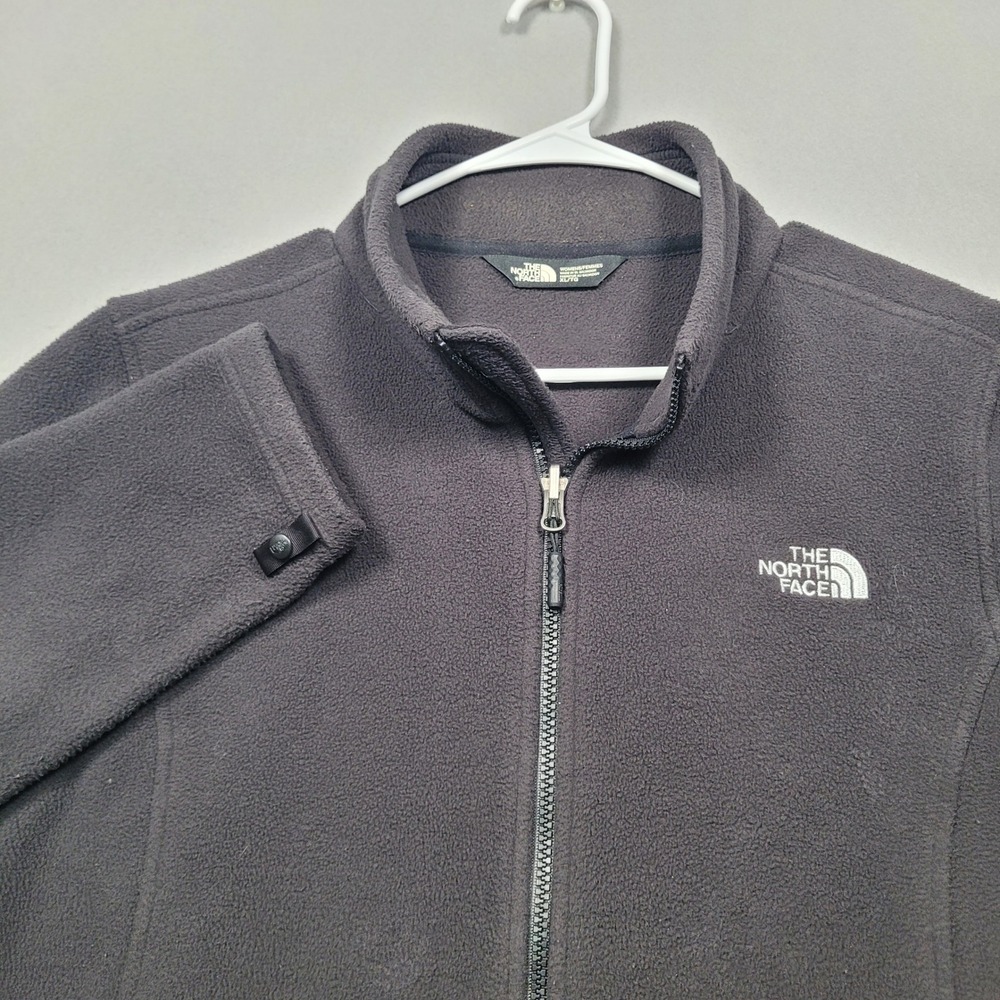 The North Face Womens XL TKA 100 Fleece Full Zip Jacket Charcoal Gray Black